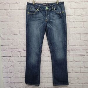 Y2K Baby‎ Phat Women's Jeans Size 9 Low Rise Straight Leg Beaded Back Pocket Cat